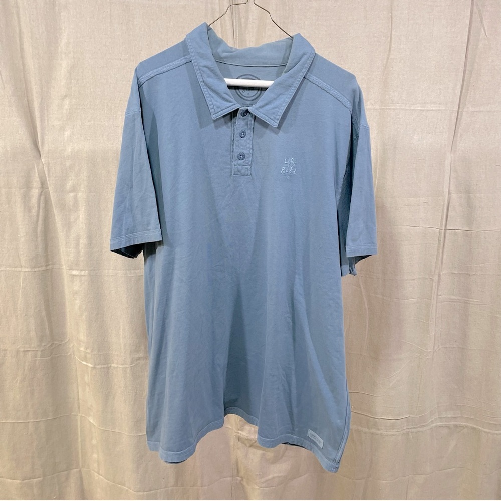 Life is Good Blue Polo